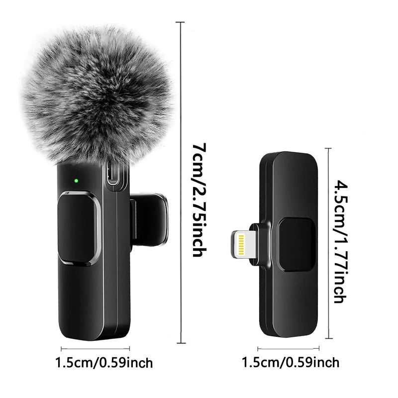 Kit 2 Microfone de Lapela Sem Fio Wireless Um Receptor